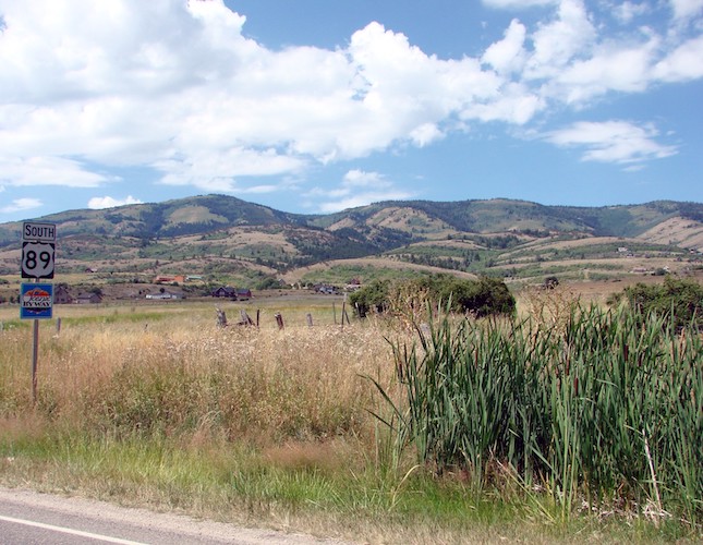 Highway view of Fish Haven